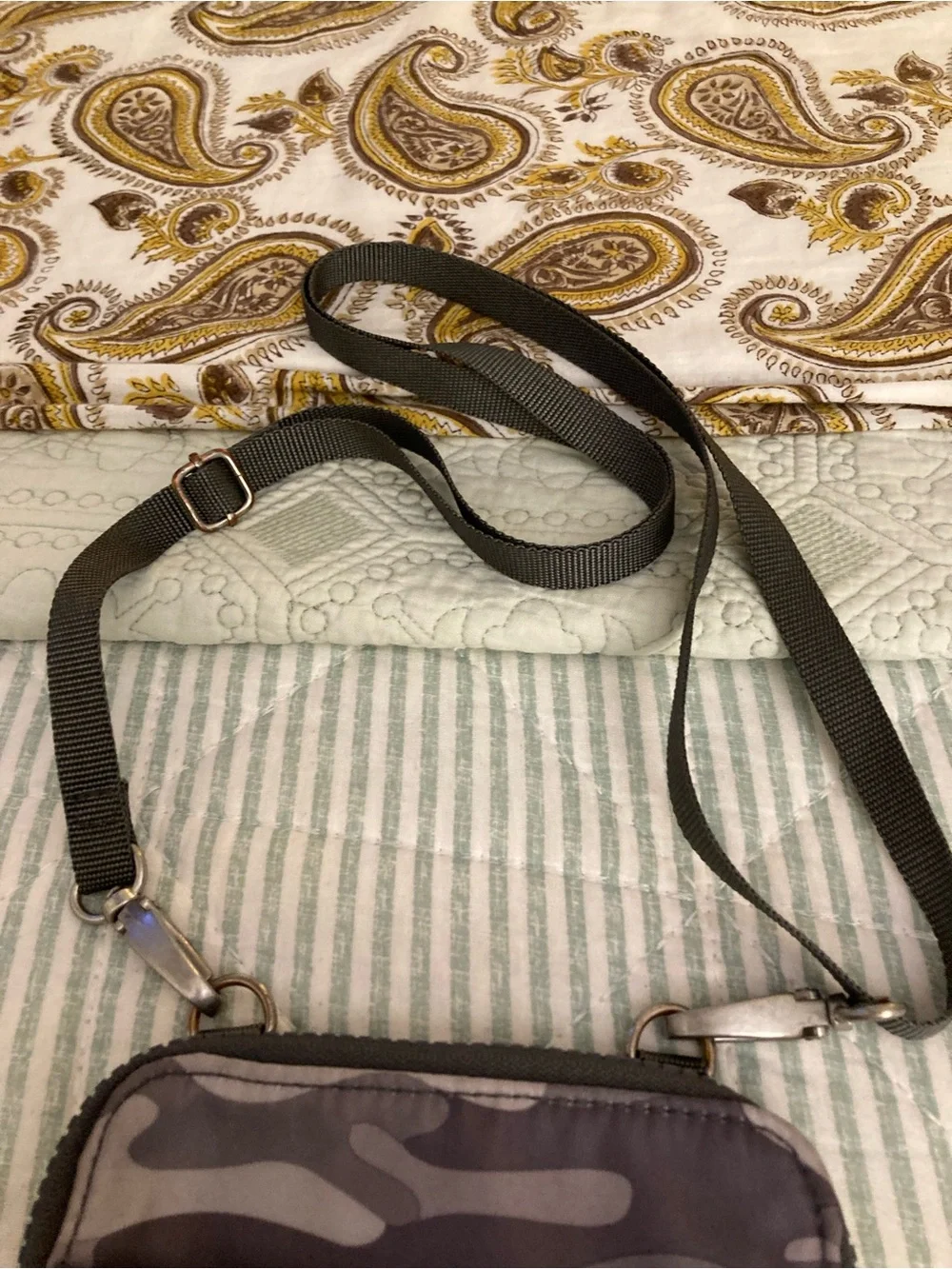 Baggallini Gray Camo Crossbody Pouch